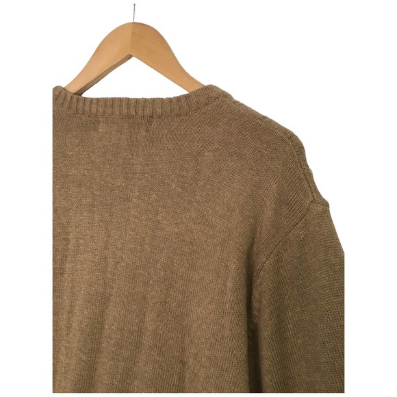 Oscar De La Renta Mens XL Cable Knit Sweater Pullover Cotton Long Sleeve Brown - Picture 9 of 11